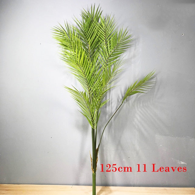 80-125cm Tropical Plants Large Artificial Palm Tree Branch Floor Fake Monstera Plastic Palm Leaves For Home Garden Wedding Decor,