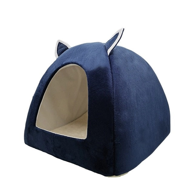 Cat Tent Nest Winter Cat Bed Foldable Indoor Cats Puppy Mascotas Casa Cave Pet House With Plush Soft Cushion лежанка для кошек,
