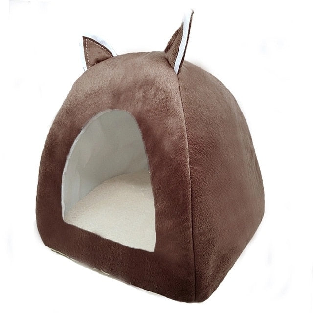 Cat Tent Nest Winter Cat Bed Foldable Indoor Cats Puppy Mascotas Casa Cave Pet House With Plush Soft Cushion лежанка для кошек,