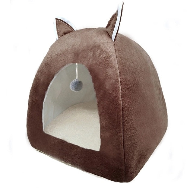 Cat Tent Nest Winter Cat Bed Foldable Indoor Cats Puppy Mascotas Casa Cave Pet House With Plush Soft Cushion лежанка для кошек,