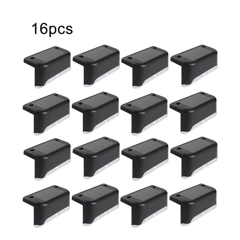 1/4/8/16pcs LED Solar Lamp Path Stair Outdoor Waterproof Wall Light Garden Landscape Step Deck Lights Balcony Fence Solar Lights,