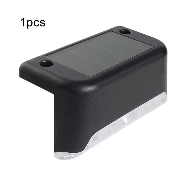 1/4/8/16pcs LED Solar Lamp Path Stair Outdoor Waterproof Wall Light Garden Landscape Step Deck Lights Balcony Fence Solar Lights,