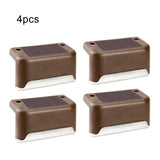 1/4/8/16pcs LED Solar Lamp Path Stair Outdoor Waterproof Wall Light Garden Landscape Step Deck Lights Balcony Fence Solar Lights,