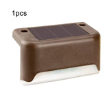 1/4/8/16pcs LED Solar Lamp Path Stair Outdoor Waterproof Wall Light Garden Landscape Step Deck Lights Balcony Fence Solar Lights