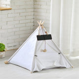 Portable Linen Pet Tent Dog House cat House Washable Teepee Puppy Cat Indoor Outdoor Kennels Portable Teepee Cave with Mat,