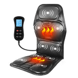 KLASVSA Electric Portable Heating Vibrating Back Massager Chair In Cushion Car Home Office Lumbar Neck Mattress Pain Relief,