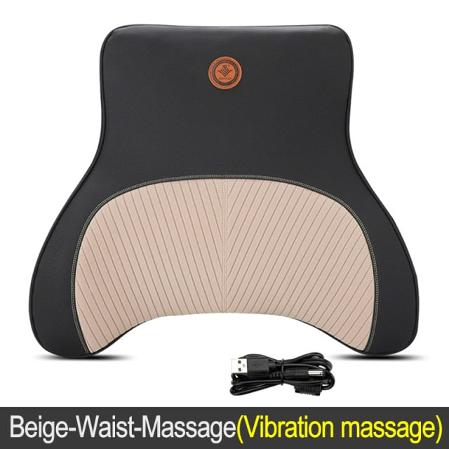 JINSERTA Car Massage Neck Support Pillow Seat Back Support Headrest Pillow Simulation Human Massage Travel Pillow Accessories,