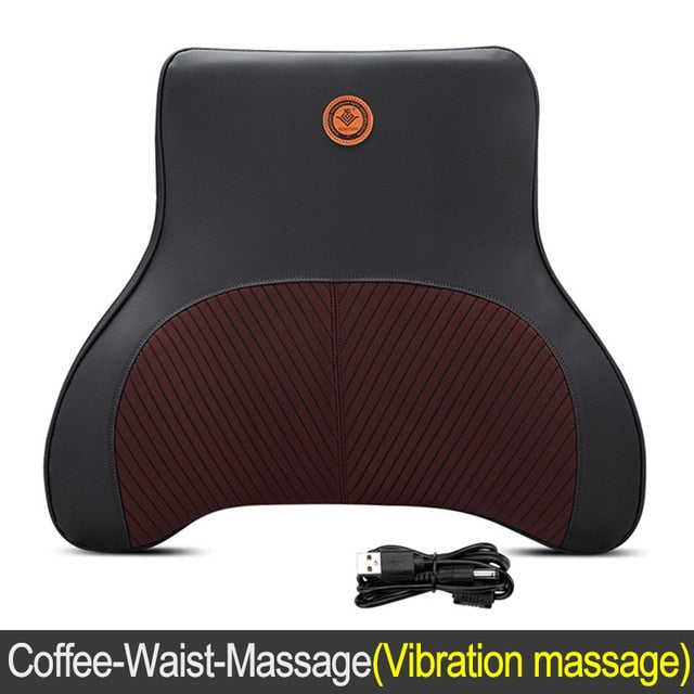 JINSERTA Car Massage Neck Support Pillow Seat Back Support Headrest Pillow Simulation Human Massage Travel Pillow Accessories,