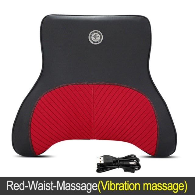 JINSERTA Car Massage Neck Support Pillow Seat Back Support Headrest Pillow Simulation Human Massage Travel Pillow Accessories,