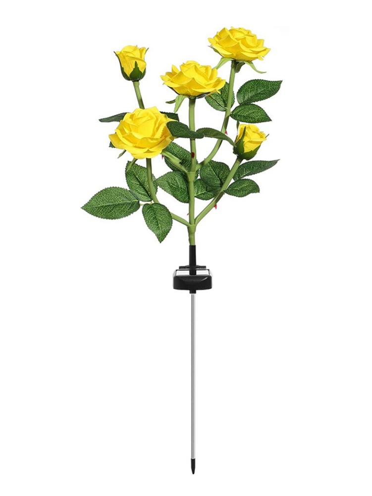 LED Solar Simulation Rose Flower Light Waterproof Garden Landscape Lamp Outdoor Lawn Lamp Home Decorative Flower Lights,