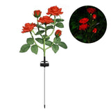 LED Solar Simulation Rose Flower Light Waterproof Garden Landscape Lamp Outdoor Lawn Lamp Home Decorative Flower Lights