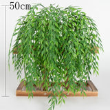 Artificial Plant Vines Wall Hanging Rattan Leaves Branches Outdoor Garden Home Decoration Plastic Fake Silk Leaf Green Plant Ivy,