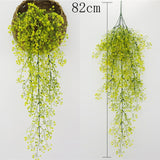 Artificial Plant Vines Wall Hanging Rattan Leaves Branches Outdoor Garden Home Decoration Plastic Fake Silk Leaf Green Plant Ivy,