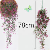 Artificial Plant Vines Wall Hanging Rattan Leaves Branches Outdoor Garden Home Decoration Plastic Fake Silk Leaf Green Plant Ivy,