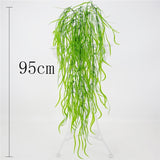 Artificial Plant Vines Wall Hanging Rattan Leaves Branches Outdoor Garden Home Decoration Plastic Fake Silk Leaf Green Plant Ivy,