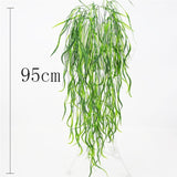 Artificial Plant Vines Wall Hanging Rattan Leaves Branches Outdoor Garden Home Decoration Plastic Fake Silk Leaf Green Plant Ivy,
