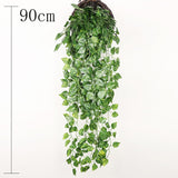 Artificial Plant Vines Wall Hanging Rattan Leaves Branches Outdoor Garden Home Decoration Plastic Fake Silk Leaf Green Plant Ivy,