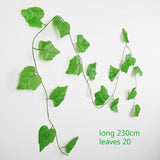 230cm green silk artificial Hanging ivy leaf plants vines leaves 1Pcs diy For Home Bathroom Decoration Garden Party Decor