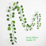 230cm green silk artificial Hanging ivy leaf plants vines leaves 1Pcs diy For Home Bathroom Decoration Garden Party Decor