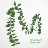 230cm green silk artificial Hanging ivy leaf plants vines leaves 1Pcs diy For Home Bathroom Decoration Garden Party Decor