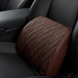 Memory Foam Car Headrest Pillow Leather Embroidered Seat Supports Sets Back Cushion Adjustment Auto Neck Rest Lumbar Pillows,