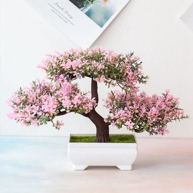 Artificial Plants Pine Bonsai Small Tree Pot Plants Fake Flowers Potted Ornaments For Home Decoration Hotel Garden Decor,