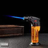 High jet Flame Butane Gas Transparent body design Refillable Adjustable Butane Jet Torch Lighter BBQ Tools Flame Ignition Tool
