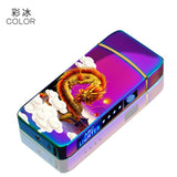 Electric Metal Lighters Windproof Dual Arc Plasma Rechargeable USB Lighter Disposable Smoking Cigarette Lighter For Men Gadgets,