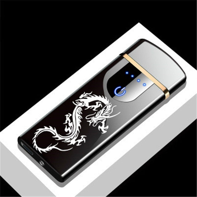 Electric Metal Lighters Windproof Dual Arc Plasma Rechargeable USB Lighter Disposable Smoking Cigarette Lighter For Men Gadgets