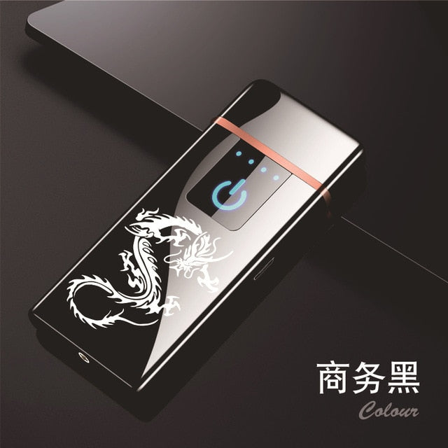 Electric Metal Lighters Windproof Dual Arc Plasma Rechargeable USB Lighter Disposable Smoking Cigarette Lighter For Men Gadgets