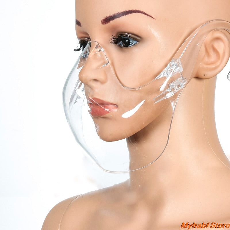 1pc Protective Face Shield Anti-Oil-Splash Fog Face Mask Anti Droplet Splatter Screen Protector Mouth Cover Kitchen Cooking Tool,