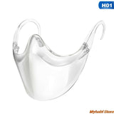1pc Protective Face Shield Anti-Oil-Splash Fog Face Mask Anti Droplet Splatter Screen Protector Mouth Cover Kitchen Cooking Tool,