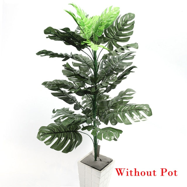 90cm Tropical Palm Tree Large Artificial Plants Fake Monstera Silk Palm Leafs Big Coconut Tree Without Pot For Home Garden Decor
