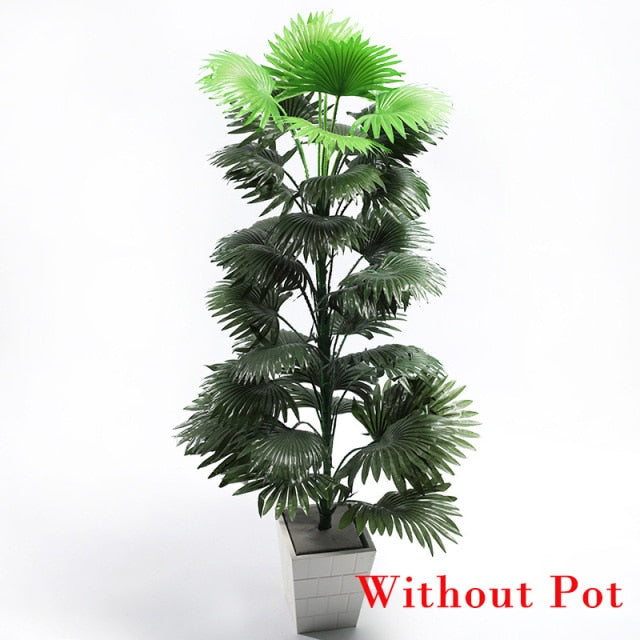 90cm Tropical Palm Tree Large Artificial Plants Fake Monstera Silk Palm Leafs Big Coconut Tree Without Pot For Home Garden Decor