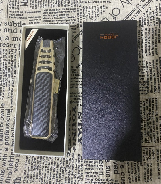 2020 New Strong Outdoor Long Gun Spray Butane Tube Lighter Kitchen Barbecue Metal Turbine Windproof Cigar Lighter
