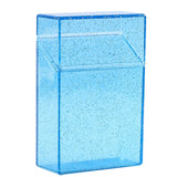 1pc Plastic Clear Cigarette Case (20 Capacity) Shining Cigarettes Box Portable Cigarette Holder Container for Smoker, 5 Colors