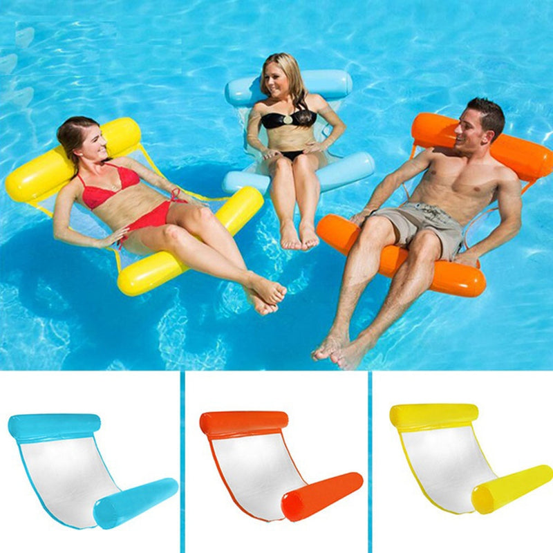 Floating Water Hammock Float Lounger Floating Toys Inflatable Floating Bed Chair Swimming Pool Foldable Inflatable Hammock Bed,