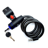 Theft Spiral Steel Cable Universal Protective Bicycle Lock Stainless Steel Cable Coil Bicycle Accessories Bike Lock with 2 Key,