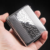 Silver Portable Metal Cigarette Case for 20 Cigarettes Flip Open Traveling Cigarette Container Box Holder Outdoor Smoking1PC,