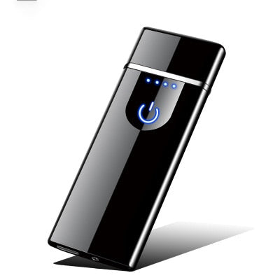 Electric Metal Lighters Windproof Dual Arc Plasma Rechargeable USB Lighter Disposable Smoking Cigarette Lighter For Men Gadgets