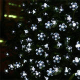 Solar String Lights 12m 100led Peach Flower Waterproof Outdoor Decoration garland Fariy Lights Christmas Wedding party Garden