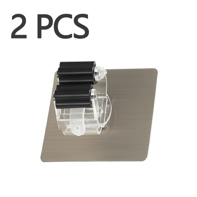 2/4pcs Adhesive Multi-Purpose Hooks Wall Mounted Mop Organizer Holder RackBrush Broom Hanger Hook Kitchen bathroom Strong Hooks,
