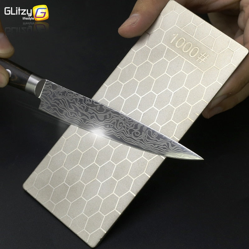 Diamond Knife Sharpening Stone 400#600# 1000# Knife Sharpener 1- 4Pcs Set Ultra-thin Honeycomb Surface Whetstone Grindstone Tool,
