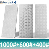 Diamond Knife Sharpening Stone 400#600# 1000# Knife Sharpener 1- 4Pcs Set Ultra-thin Honeycomb Surface Whetstone Grindstone Tool,