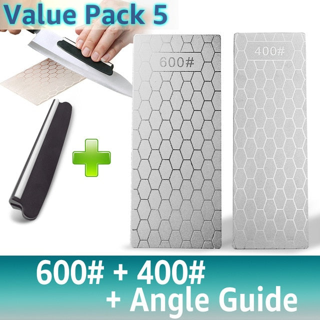 Diamond Knife Sharpening Stone 400#600# 1000# Knife Sharpener 1- 4Pcs Set Ultra-thin Honeycomb Surface Whetstone Grindstone Tool,