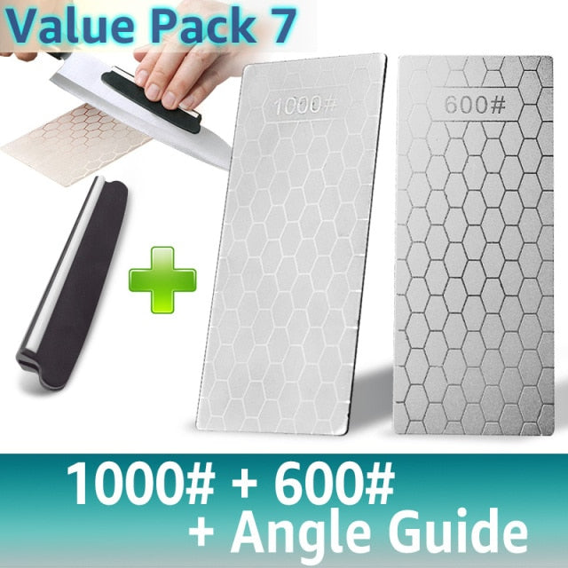 Diamond Knife Sharpening Stone 400#600# 1000# Knife Sharpener 1- 4Pcs Set Ultra-thin Honeycomb Surface Whetstone Grindstone Tool,