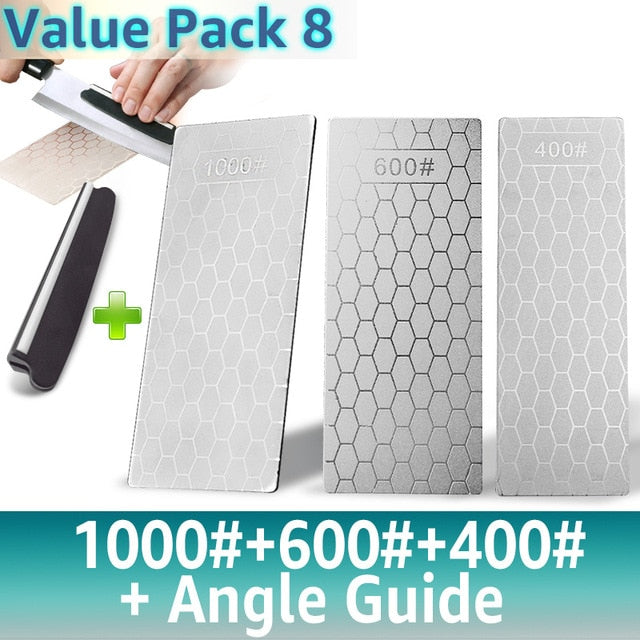 Diamond Knife Sharpening Stone 400#600# 1000# Knife Sharpener 1- 4Pcs Set Ultra-thin Honeycomb Surface Whetstone Grindstone Tool,