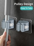 JOYBOS Mop Hook Free Punch Strong Viscose Wall Hanging Household Seamless Storage Mop Clip Bathroom Hanging Mop Holder KR3,