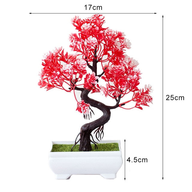 Artificial Plants Pine Bonsai Small Tree Pot Plants Fake Flowers Potted Ornaments For Home Decoration Hotel Garden Decor