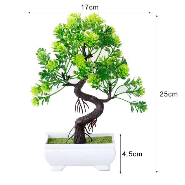 Artificial Plants Pine Bonsai Small Tree Pot Plants Fake Flowers Potted Ornaments For Home Decoration Hotel Garden Decor